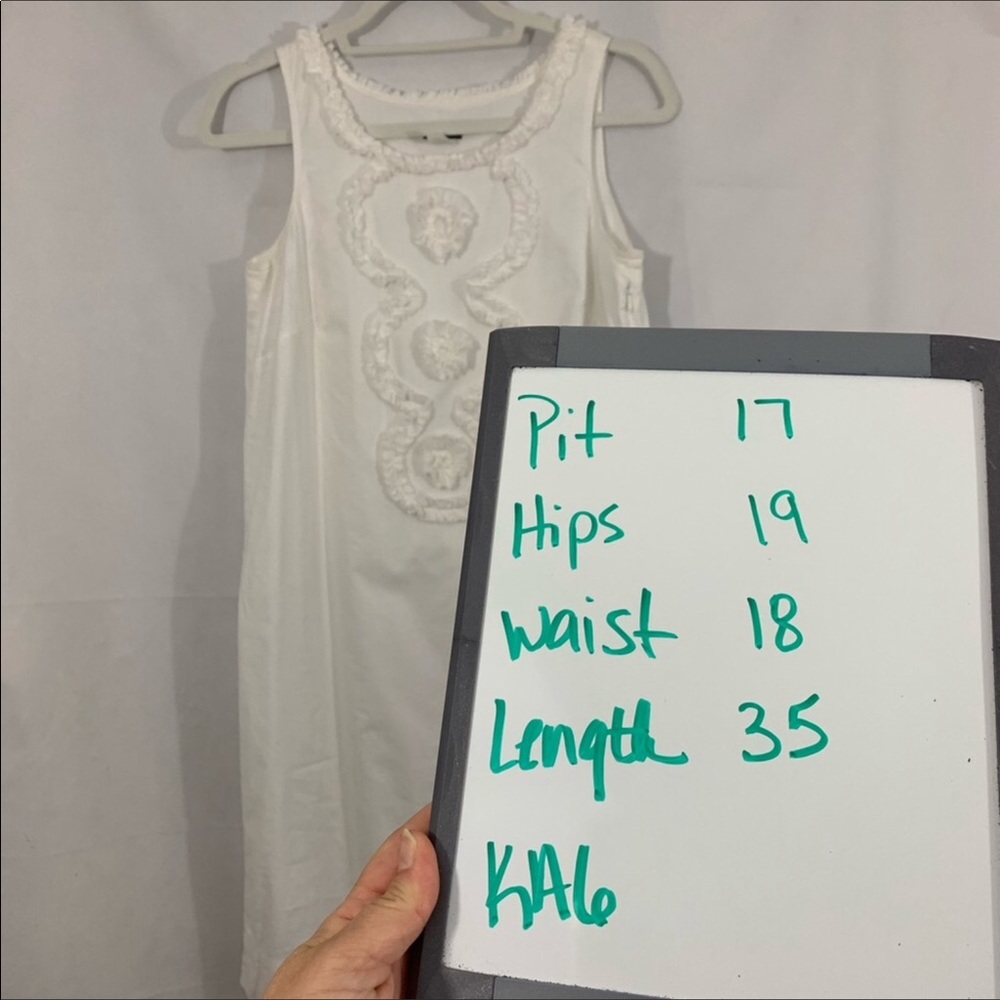 J. Crew Ruffle Shift Dress Size 2 White - Picture 5 of 5